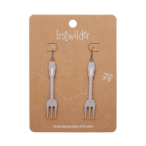 Silver Fork, Please! Drop Earrings - Erstwilder x Katherine Sabbath