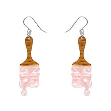 Load image into Gallery viewer, Pink Paint Brush Ripple Drop Earrings - Erstwilder Arts &amp; Crafts