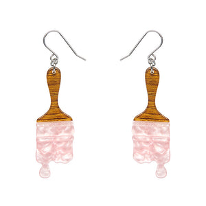 Pink Paint Brush Ripple Drop Earrings - Erstwilder Arts & Crafts