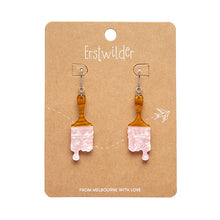 Load image into Gallery viewer, Pink Paint Brush Ripple Drop Earrings - Erstwilder Arts &amp; Crafts