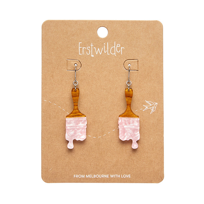 Pink Paint Brush Ripple Drop Earrings - Erstwilder Arts & Crafts