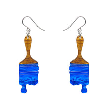 Load image into Gallery viewer, Blue Paint Brush Ripple Drop Earrings - Erstwilder Arts &amp; Crafts