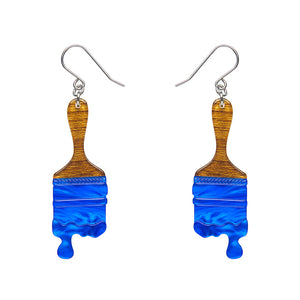 Blue Paint Brush Ripple Drop Earrings - Erstwilder Arts & Crafts