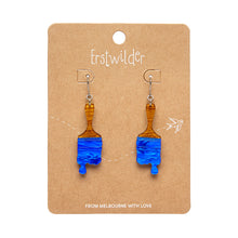 Load image into Gallery viewer, Blue Paint Brush Ripple Drop Earrings - Erstwilder Arts &amp; Crafts