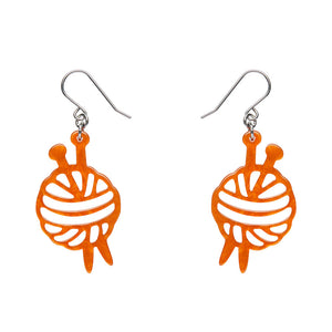 Orange Ball Of Yarn Ripple Drop Earrings - Erstwilder Arts & Crafts