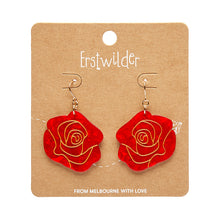 Load image into Gallery viewer, Red Eternal Rose Drop Earrings - Erstwilder x Pete Cromer &#39;Fairy Tales&#39;