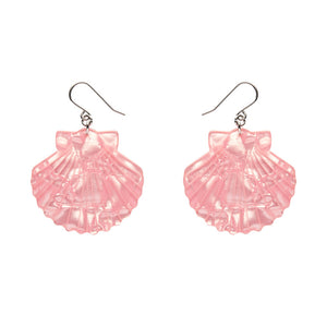 Pale Pink Sea Shell Drop Earrings - Erstwilder x Pete Cromer 'Fairy Tales'