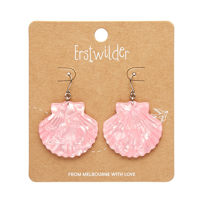 Pale Pink Sea Shell Drop Earrings - Erstwilder x Pete Cromer 'Fairy Tales'