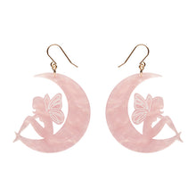 Load image into Gallery viewer, Pink Fairy Moon Drop Earrings - Erstwilder x Pete Cromer &#39;Fairy Tales&#39;