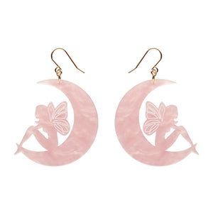 Pink Fairy Moon Drop Earrings - Erstwilder x Pete Cromer 'Fairy Tales'