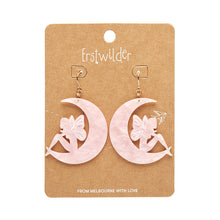 Load image into Gallery viewer, Pink Fairy Moon Drop Earrings - Erstwilder x Pete Cromer &#39;Fairy Tales&#39;