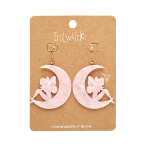 Pink Fairy Moon Drop Earrings - Erstwilder x Pete Cromer 'Fairy Tales'