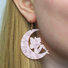 Load image into Gallery viewer, Pink Fairy Moon Drop Earrings - Erstwilder x Pete Cromer &#39;Fairy Tales&#39;