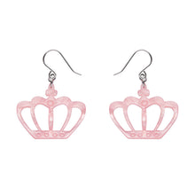 Load image into Gallery viewer, Pink Royal Crown Drop Earrings - Erstwilder London Calling