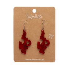 Load image into Gallery viewer, Red LOVE Ripple Drop Earrings - Erstwilder Valentines 2025