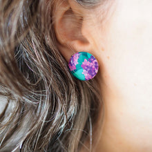 Load image into Gallery viewer, Purple Hydrangea Rounded Stud Earrings - Erstwilder x Jocelyn Proust