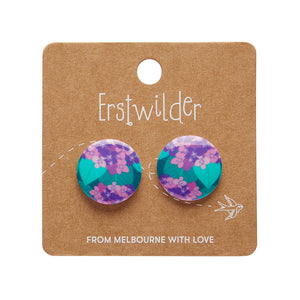 Purple Hydrangea Rounded Stud Earrings - Erstwilder x Jocelyn Proust