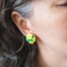 Load image into Gallery viewer, Yellow Sunflower Rounded Stud Earrings - Erstwilder x Jocelyn Proust