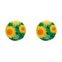 Load image into Gallery viewer, Yellow Sunflower Rounded Stud Earrings - Erstwilder x Jocelyn Proust