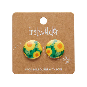 Yellow Sunflower Rounded Stud Earrings - Erstwilder x Jocelyn Proust