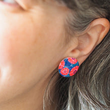 Load image into Gallery viewer, Pink Dahlia Rounded Stud Earrings - Erstwilder x Jocelyn Proust