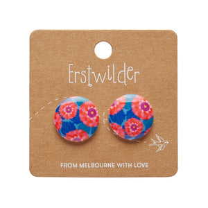 Pink Dahlia Rounded Stud Earrings - Erstwilder x Jocelyn Proust