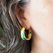 Load image into Gallery viewer, Yellow Sunflower Hoop Stud Earrings - Erstwilder x Jocelyn Proust