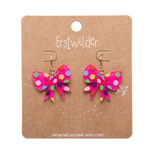 Load image into Gallery viewer, Pink Polka Dot Bow Drop Earrings - Erstwilder A Day At The Fair