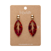 Load image into Gallery viewer, Maroon Leaf Drop Earrings - Erstwilder x Pete Cromer North America