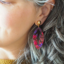 Load image into Gallery viewer, Maroon Leaf Drop Earrings - Erstwilder x Pete Cromer North America