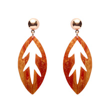 Load image into Gallery viewer, Orange Leaf Drop Earrings - Erstwilder x Pete Cromer North America