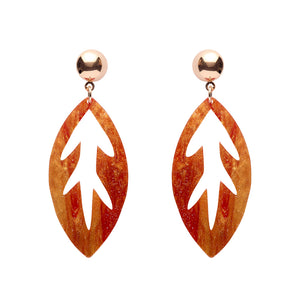 Orange Leaf Drop Earrings - Erstwilder x Pete Cromer North America