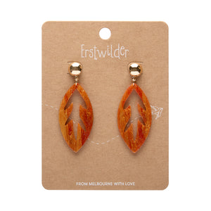 Orange Leaf Drop Earrings - Erstwilder x Pete Cromer North America