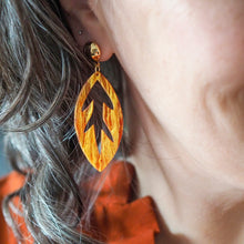 Load image into Gallery viewer, Orange Leaf Drop Earrings - Erstwilder x Pete Cromer North America