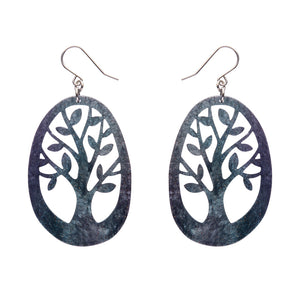 Navy Tree Drop Earrings - Erstwilder x Pete Cromer North America