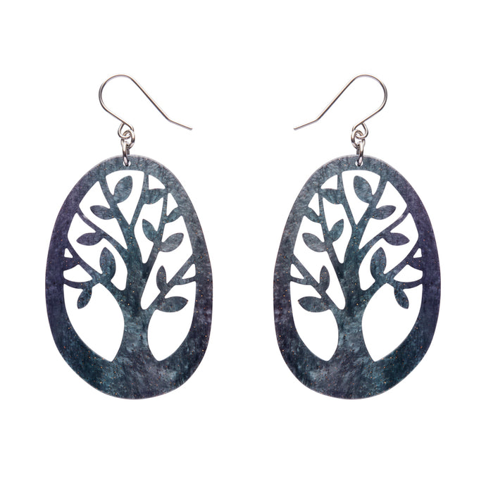 Navy Tree Drop Earrings - Erstwilder x Pete Cromer North America