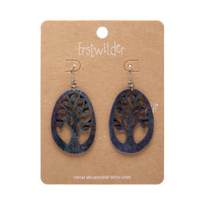 Navy Tree Drop Earrings - Erstwilder x Pete Cromer North America