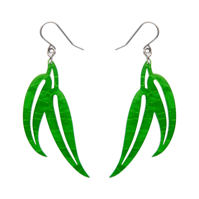 Green Gum Leaf Drop Earrings - Erstwilder Australiana 2025