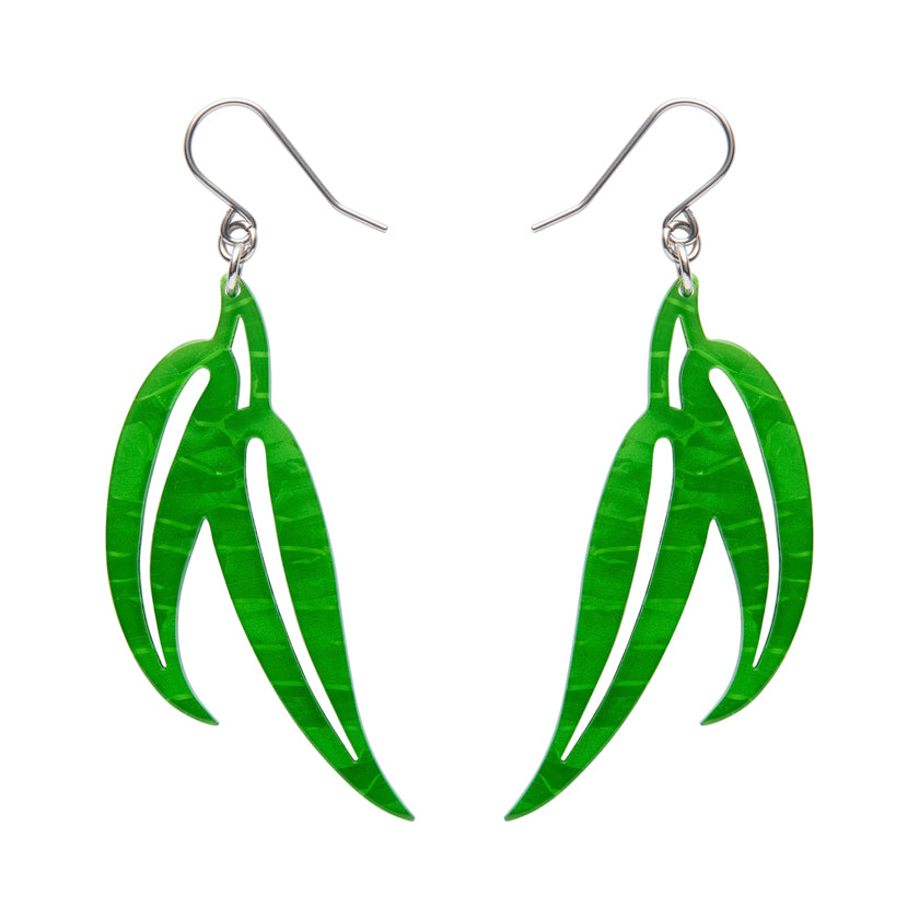 Green Gum Leaf Drop Earrings - Erstwilder Australiana 2025