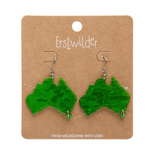 Load image into Gallery viewer, Green Australia Drop Earrings - Erstwilder Australiana 2025