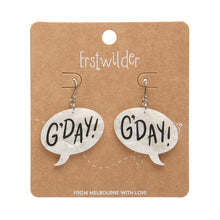 Load image into Gallery viewer, White G&#39;DAY Drop Earrings - Erstwilder Australiana 2025