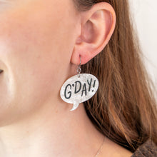 Load image into Gallery viewer, White G&#39;DAY Drop Earrings - Erstwilder Australiana 2025