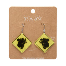 Load image into Gallery viewer, Yellow Koala Sign Drop Earrings - Erstwilder Australiana 2025
