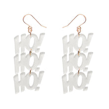 Load image into Gallery viewer, White Ho, Ho, Ho Drop Earrings - Erstwilder Merry Menagerie