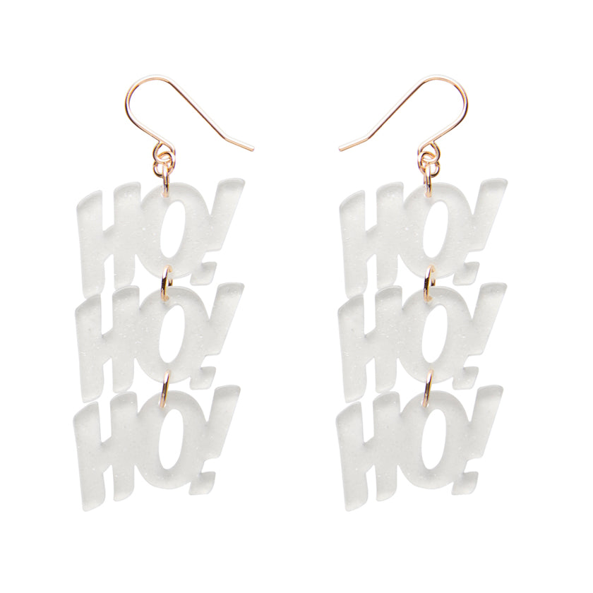 White Ho, Ho, Ho Drop Earrings - Erstwilder Merry Menagerie