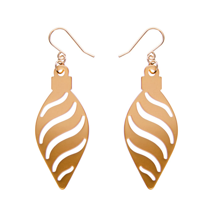 Gold Long Bauble Drop Earrings - Erstwilder Merry Menagerie