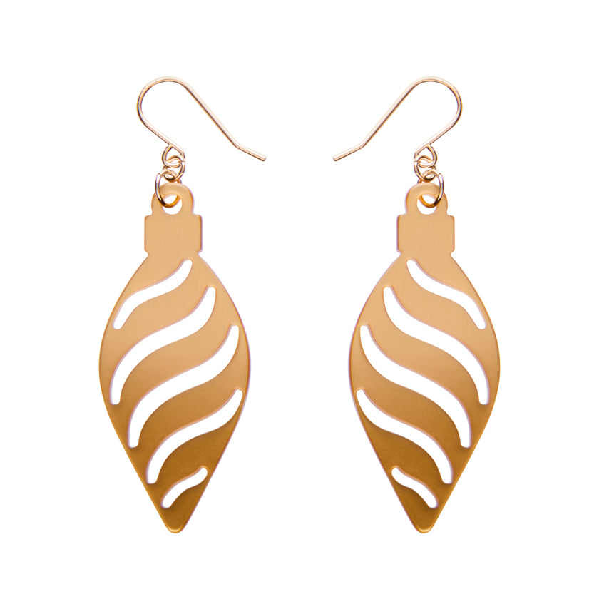 Gold Long Bauble Drop Earrings - Erstwilder Merry Menagerie