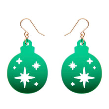 Load image into Gallery viewer, Green Round Bauble Drop Earrings - Erstwilder Merry Menagerie