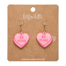 Load image into Gallery viewer, Pink Candy Heart Drop Earrings - Erstwilder Sweet Valentine