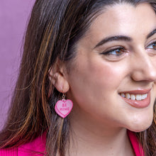 Load image into Gallery viewer, Pink Candy Heart Drop Earrings - Erstwilder Sweet Valentine